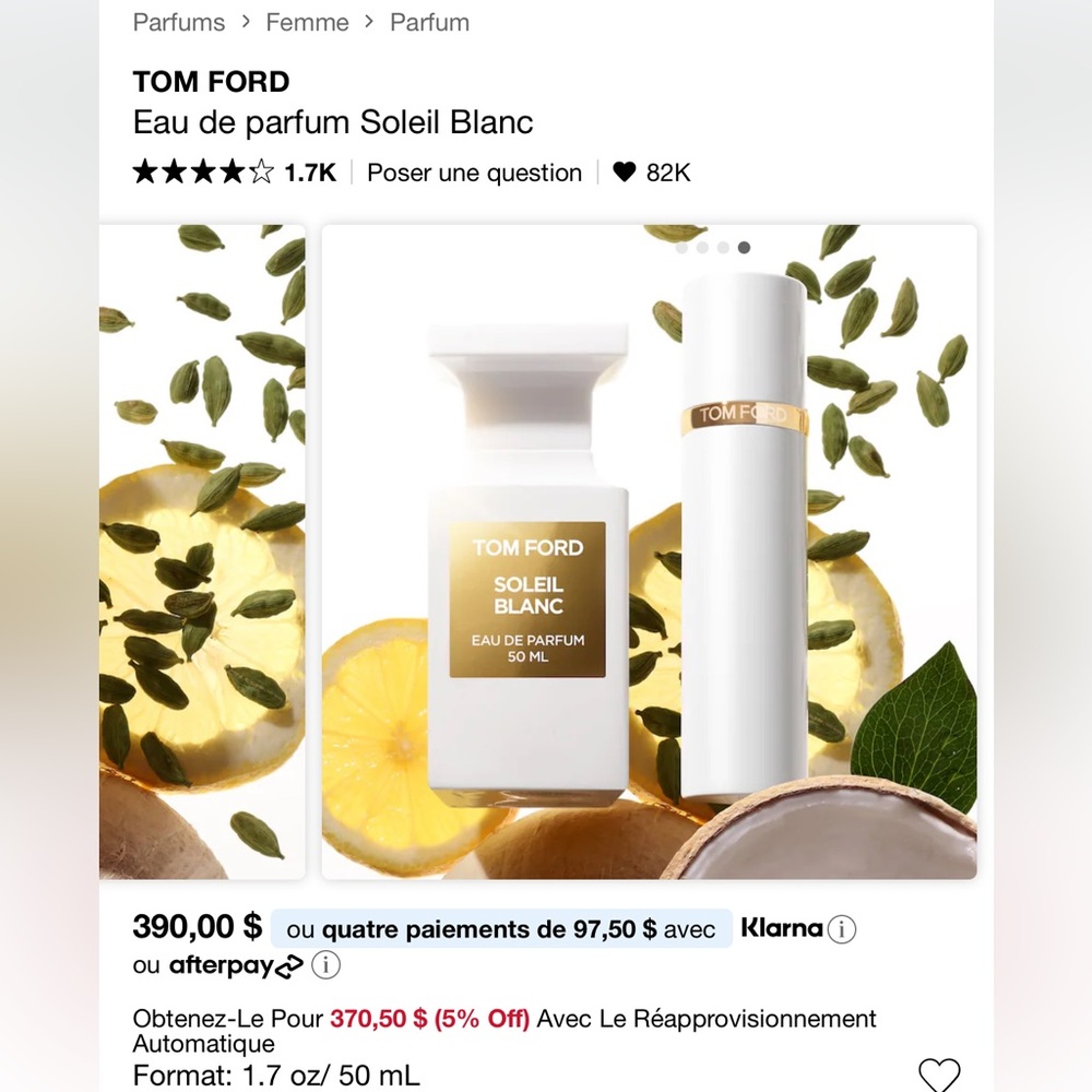 Tom Ford Soleil Blanc Eau de Parfum - Elegant White and Gold
